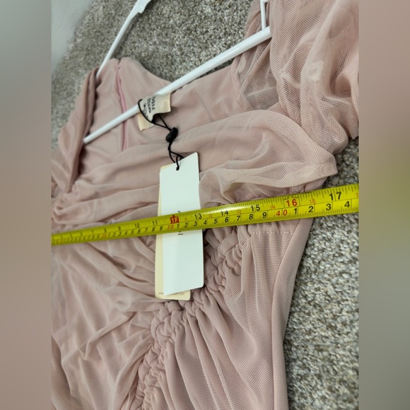 NEW! CLUB L LONDON Blush Pink Maternity Asymmetric Ruched Maxi Dress US 10/UK 14 - Picture 8 of 15